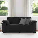 vidaXL fekete bársony loveseat kanapé 140 cm