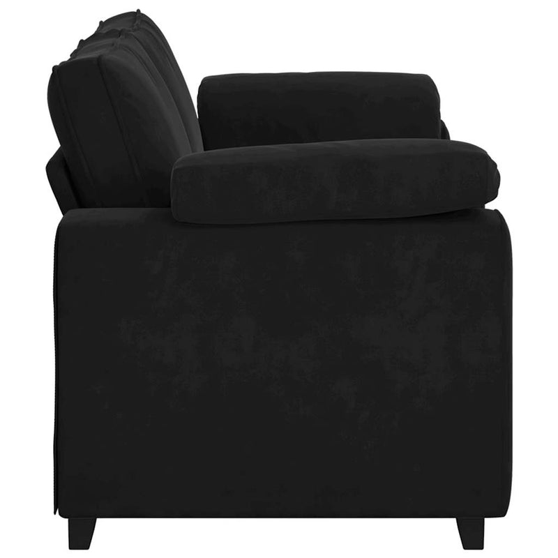 vidaXL fekete bársony loveseat kanapé 140 cm