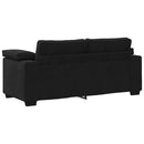 vidaXL fekete bársony loveseat kanapé 140 cm