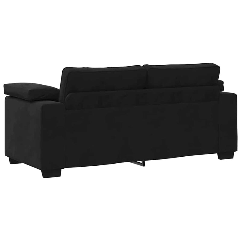 vidaXL fekete bársony loveseat kanapé 140 cm
