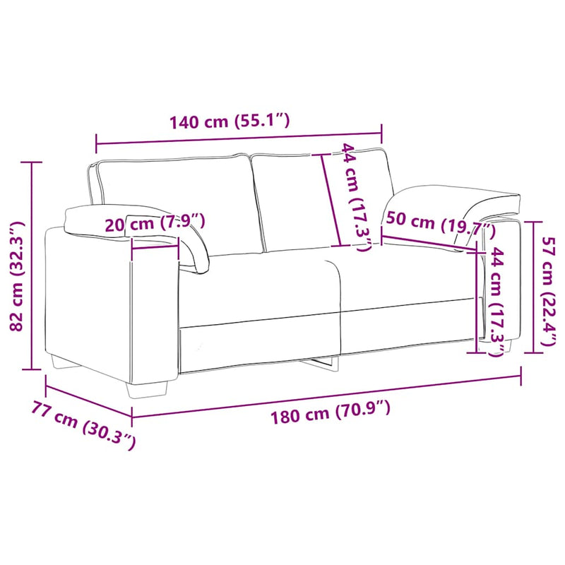 vidaXL fekete bársony loveseat kanapé 140 cm