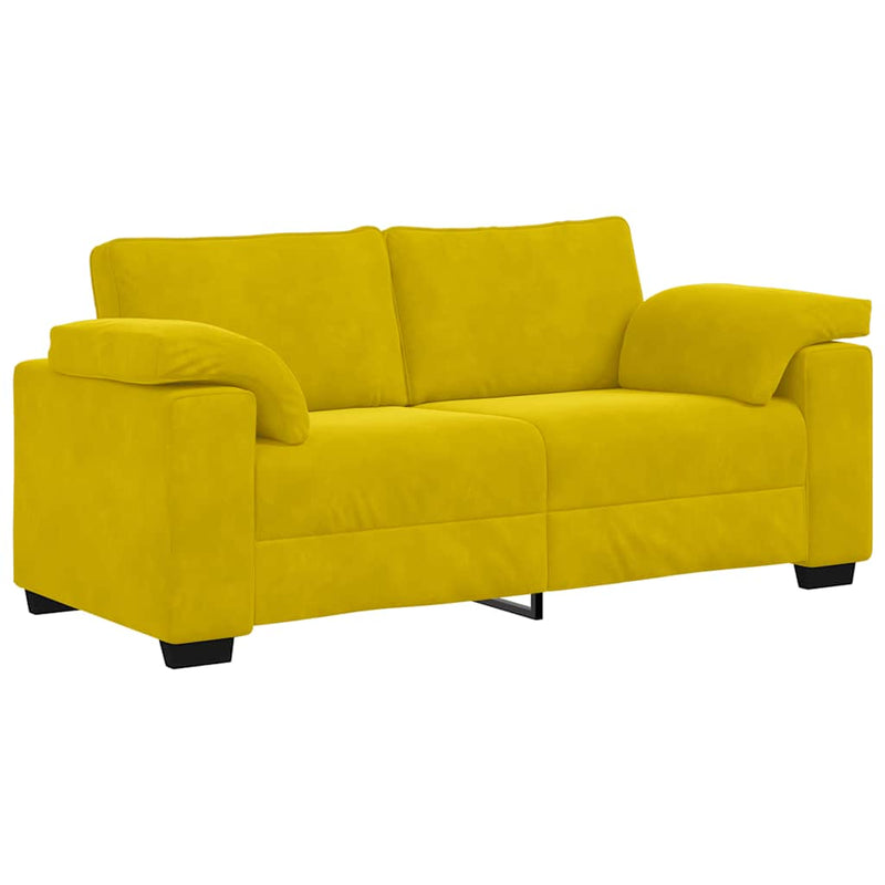 vidaXL sárga bársony loveseat kanapé 140 cm