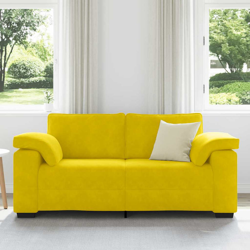 vidaXL sárga bársony loveseat kanapé 140 cm