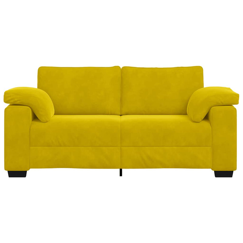 vidaXL sárga bársony loveseat kanapé 140 cm