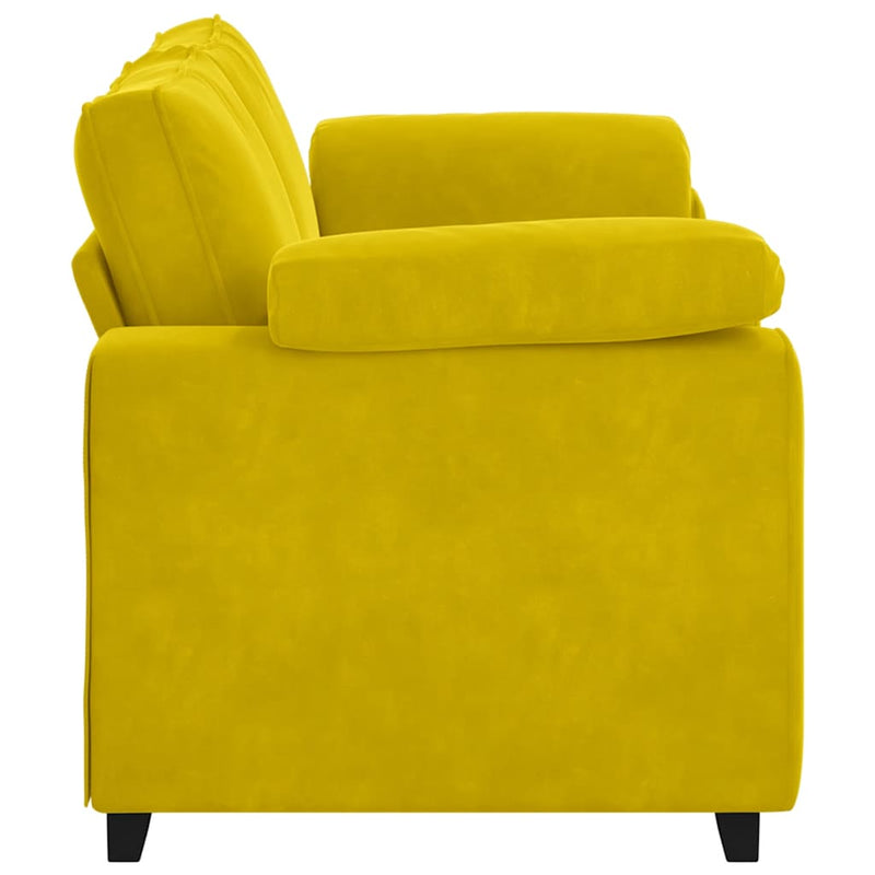 vidaXL sárga bársony loveseat kanapé 140 cm