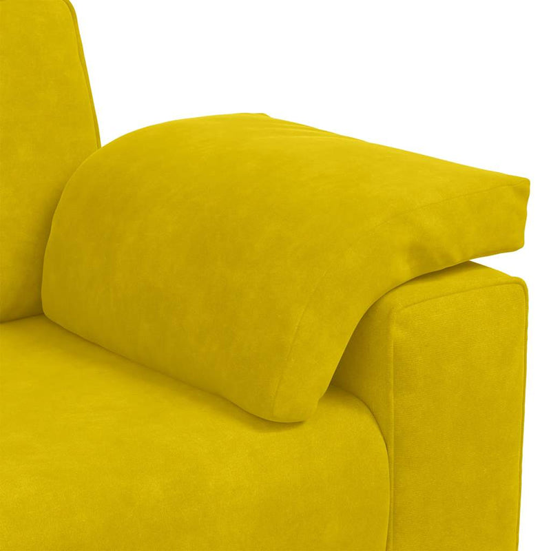 vidaXL sárga bársony loveseat kanapé 140 cm
