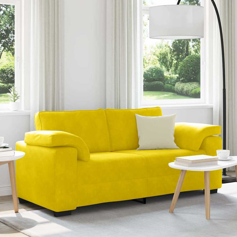 vidaXL sárga bársony loveseat kanapé 140 cm