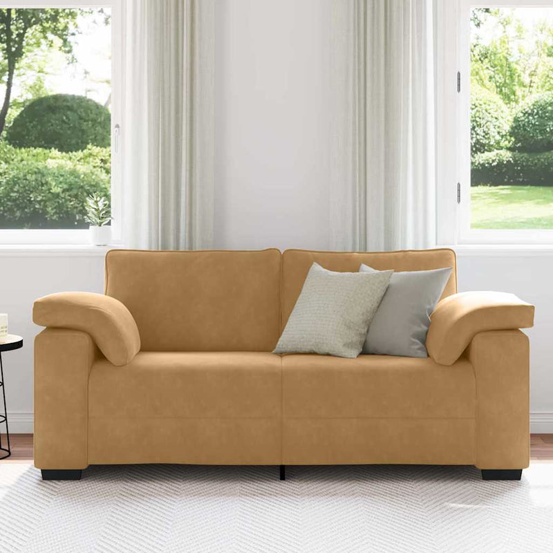 vidaXL barna bársony loveseat kanapé 140 cm