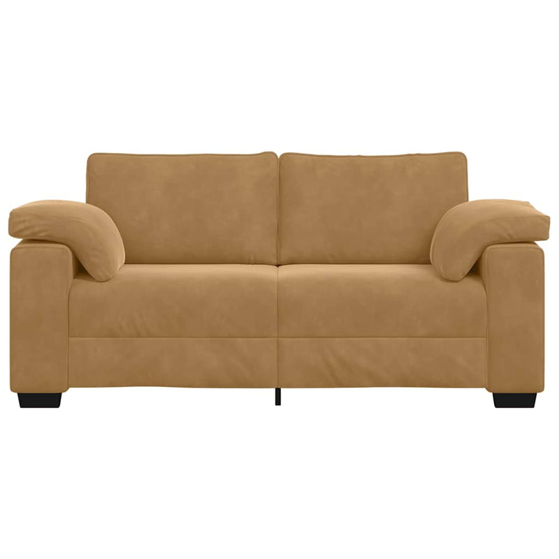 vidaXL barna bársony loveseat kanapé 140 cm