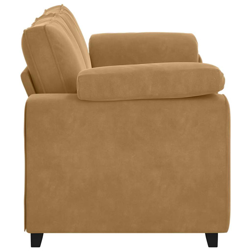 vidaXL barna bársony loveseat kanapé 140 cm