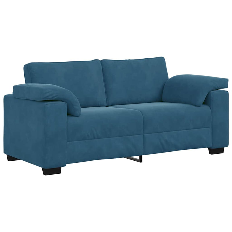 vidaXL kék bársony loveseat kanapé 140 cm
