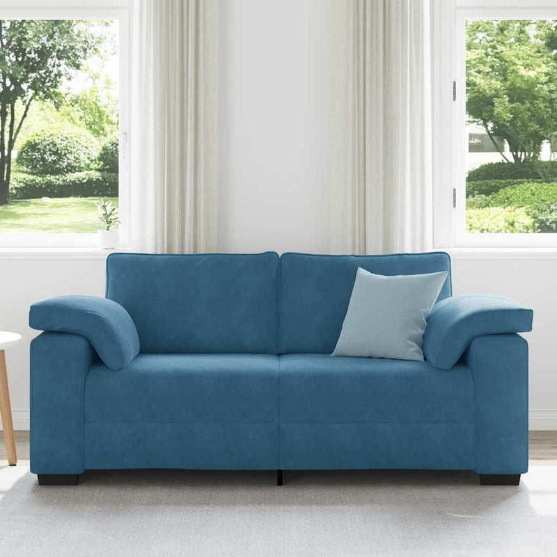 vidaXL kék bársony loveseat kanapé 140 cm