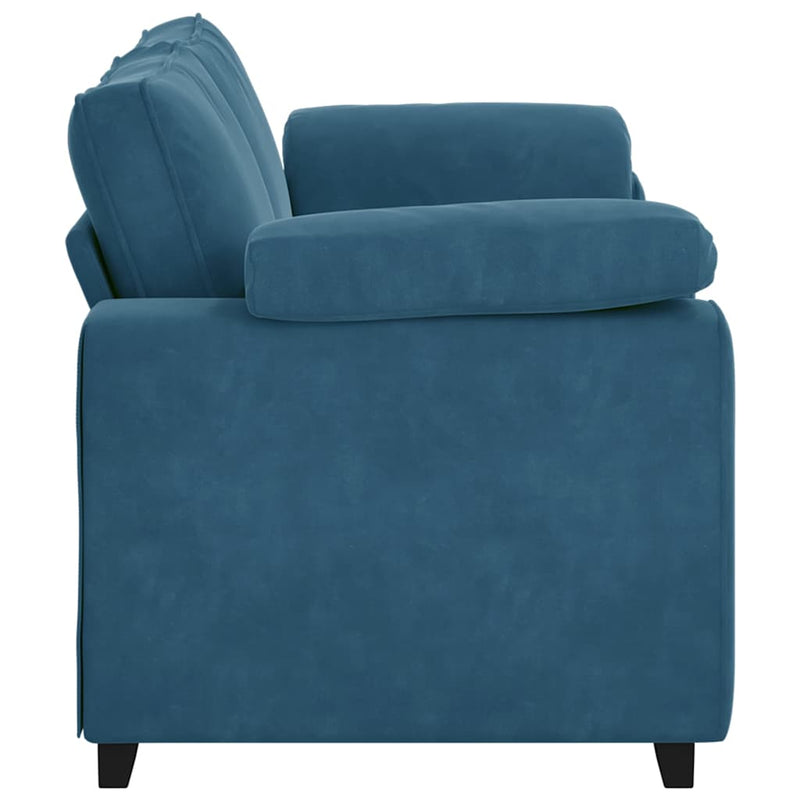 vidaXL kék bársony loveseat kanapé 140 cm