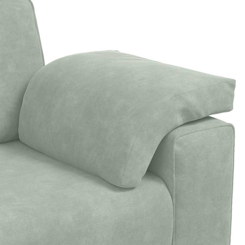 vidaXL 3 személyes világosszürke bársony kanapé 178 cm