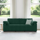 vidaXL 3 személyes sötétzöld bársony kanapé 220 x 77 x 82 cm