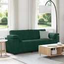 vidaXL 3 személyes sötétzöld bársony kanapé 220 x 77 x 82 cm