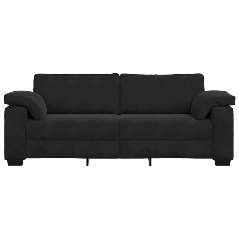 vidaXL 3 személyes fekete bársony kanapé 178 cm