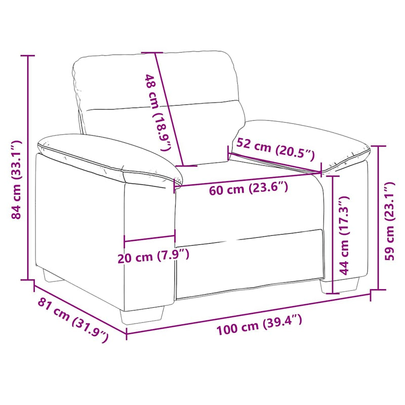 vidaXL sötétszürke szövet kanapéfotel 60 cm