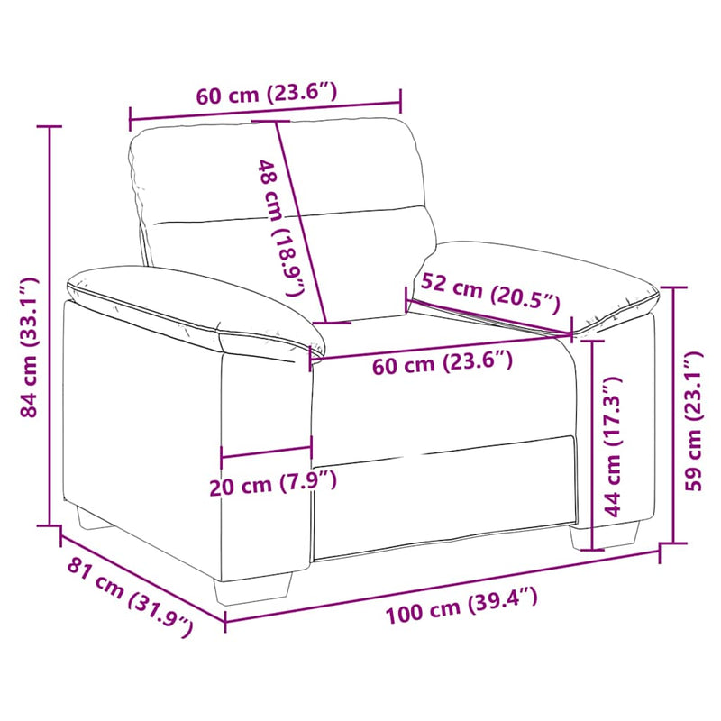 vidaXL sötétzöld szövet kanapészék 60 cm