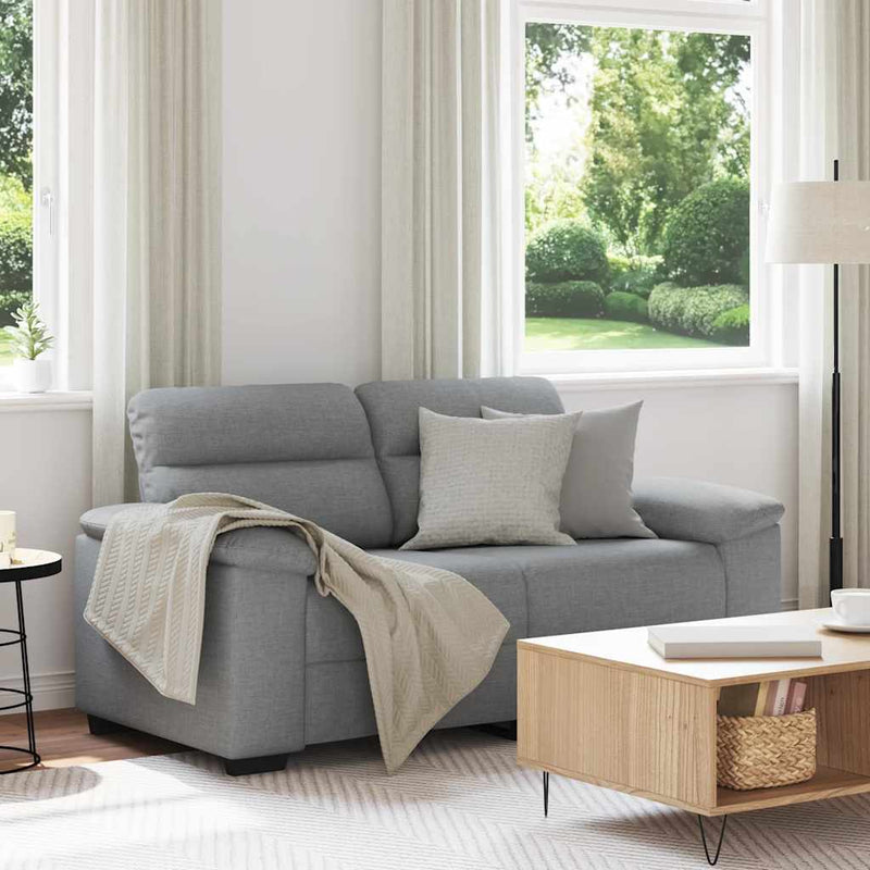 vidaXL kétszemélyes világosszürke szövetkanapé 120 cm