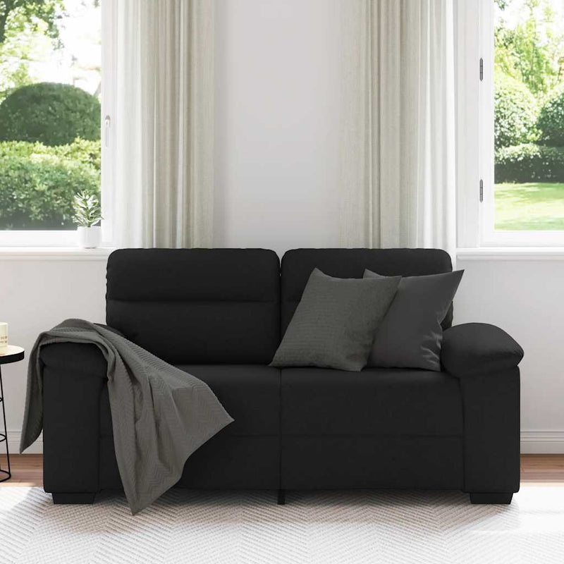 vidaXL kétszemélyes fekete szövetkanapé 120 cm