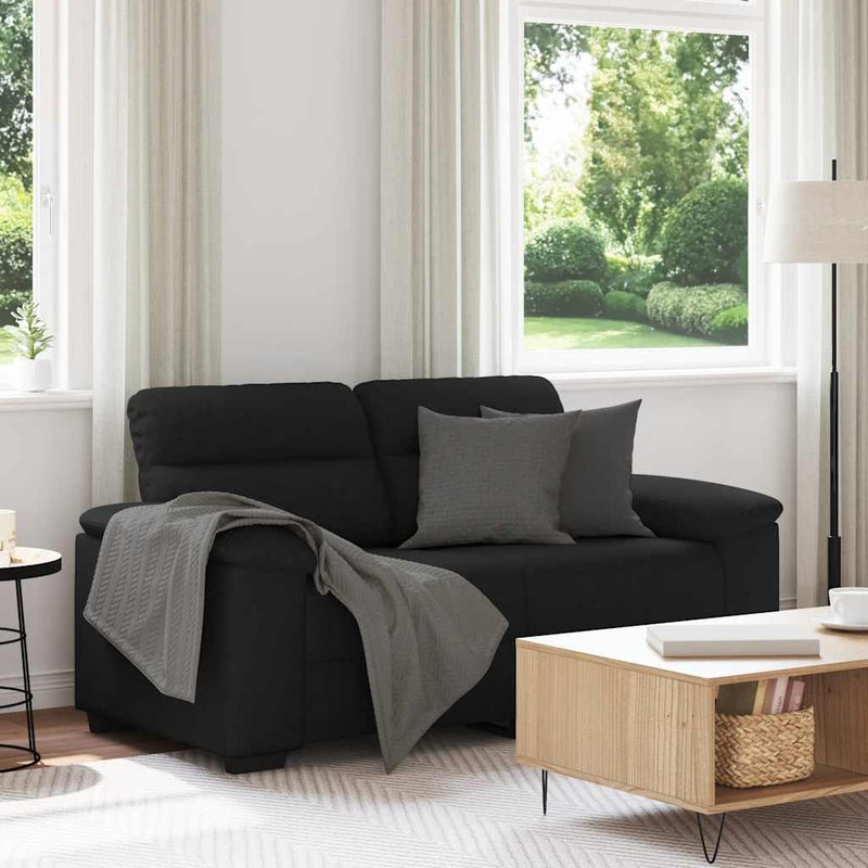 vidaXL kétszemélyes fekete szövetkanapé 120 cm