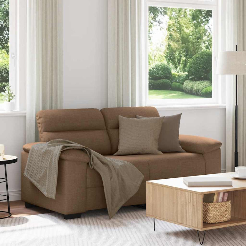 vidaXL kétszemélyes barna szövetkanapé 120 cm