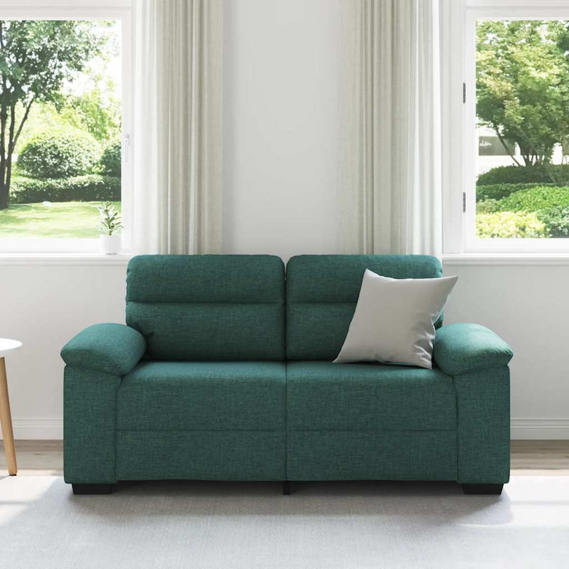 vidaXL kétszemélyes sötétzöld szövet kanapé 120 cm