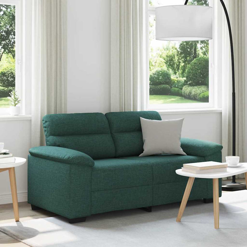 vidaXL kétszemélyes sötétzöld szövet kanapé 120 cm