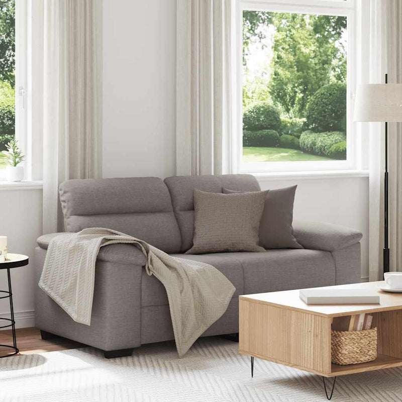vidaXL kétszemélyes fekete szövetkanapé 120 cm