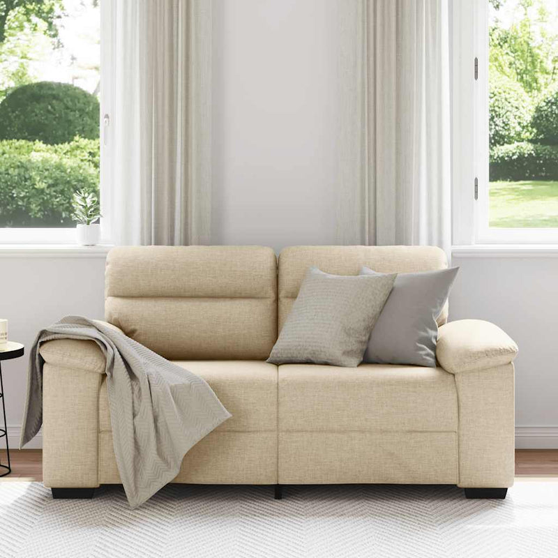 vidaXL kétszemélyes krémszínű szövetkanapé 120 cm