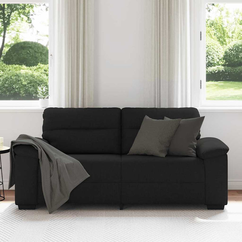 vidaXL kétszemélyes fekete szövetkanapé 140 cm