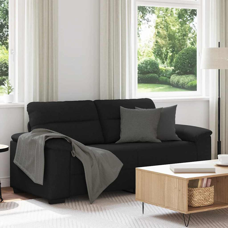 vidaXL kétszemélyes fekete szövetkanapé 140 cm