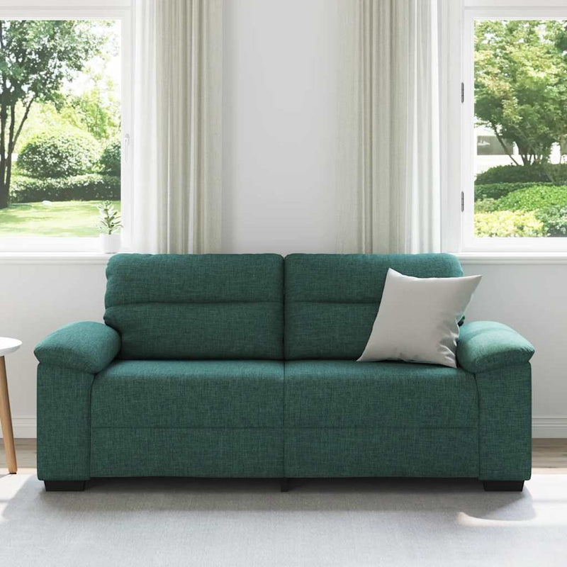 vidaXL kétszemélyes sötétzöld szövet kanapé 140 cm