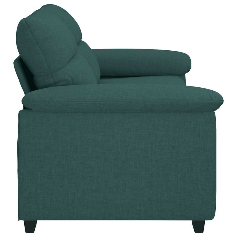 vidaXL kétszemélyes sötétzöld szövet kanapé 140 cm
