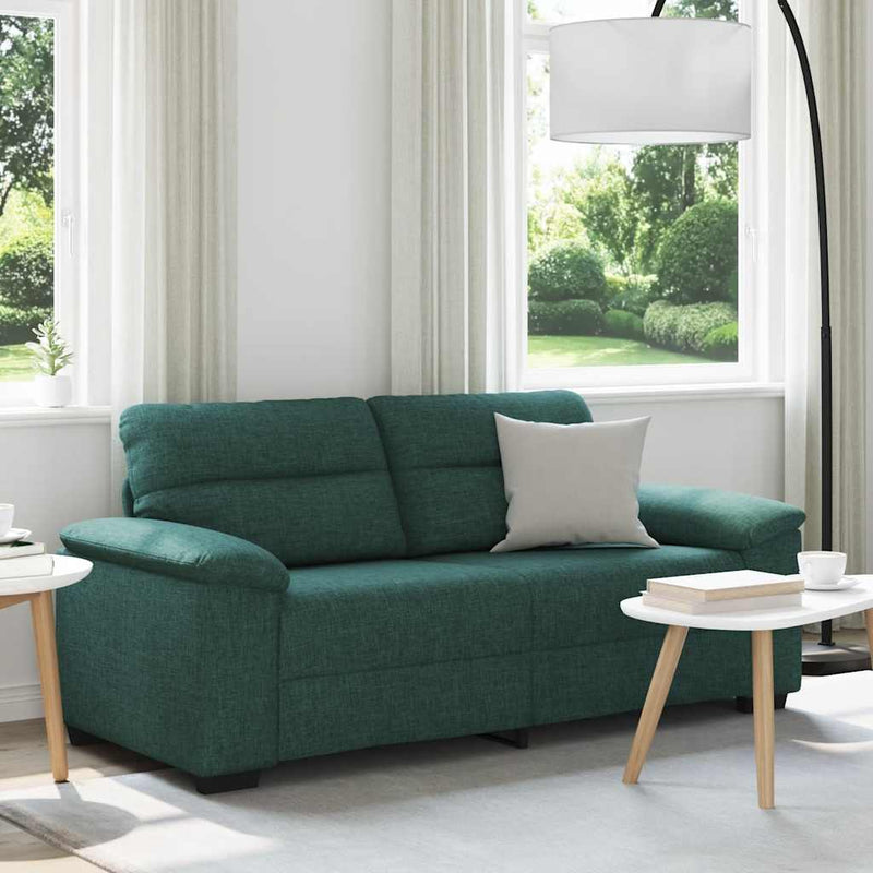 vidaXL kétszemélyes sötétzöld szövet kanapé 140 cm