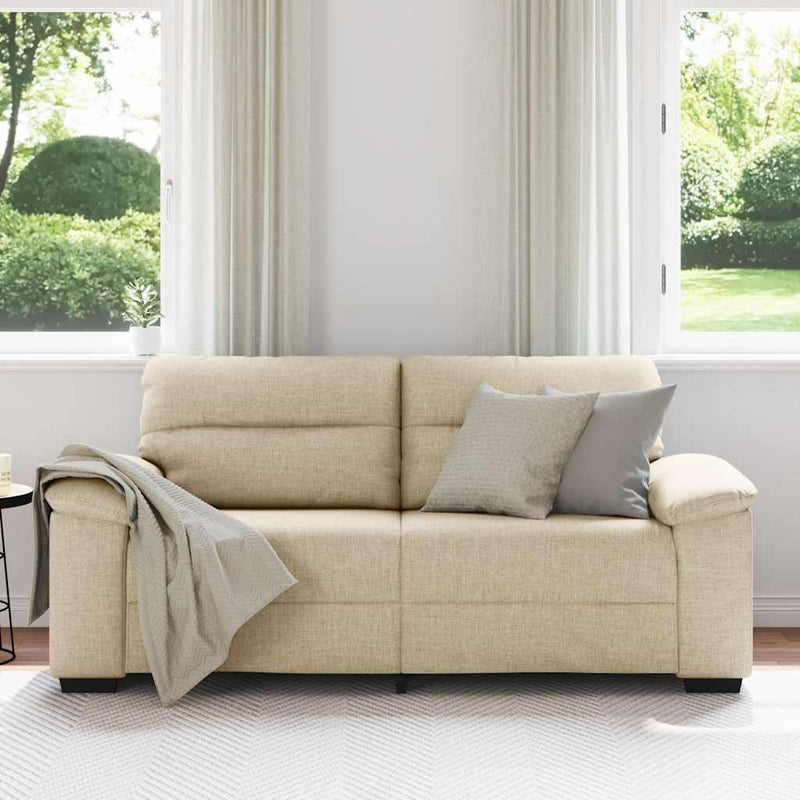 vidaXL kétszemélyes krémszínű szövetkanapé 140 cm