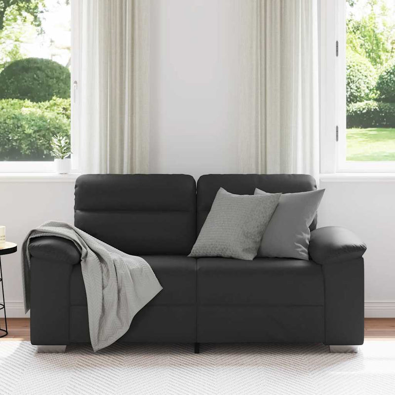 vidaXL kétszemélyes fekete műbőr kanapé 120 cm