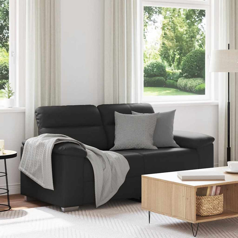 vidaXL kétszemélyes fekete műbőr kanapé 120 cm