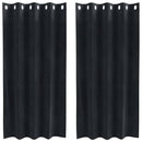 vidaXL Sötétítő függönyök 2 pcs Fekete 140 x 175 cm Bársony