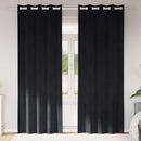 vidaXL Sötétítő függönyök 2 pcs Fekete 140 x 245 cm Bársony