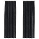 vidaXL Sötétítő függönyök 2 pcs Fekete 140 x 245 cm Bársony