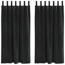 vidaXL Sötétítő függönyök 2 pcs Fekete 140 x 175 cm Bársony
