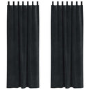 vidaXL Sötétítő függönyök 2 pcs Fekete 140 x 260 cm Bársony