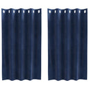 vidaXL Sötétítő függönyök 2 pcs Sötét kék 140 x 140 cm Bársony