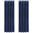vidaXL Függönyök 2 db Sötét kék 140 x 260 cm Bársony
