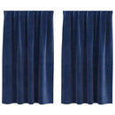 vidaXL Sötétítő függönyök 2 pcs Sötét kék 140 x 140 cm Bársony