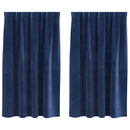 vidaXL Sötétítő függönyök 2 pcs Sötét kék 140 x 175 cm Bársony