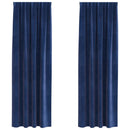 vidaXL Sötétítő függönyök 2 pcs Sötét kék 140 x 225 cm Bársony