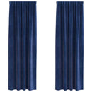 vidaXL Sötétítő függönyök 2 pcs Sötét kék 140 x 245 cm Bársony